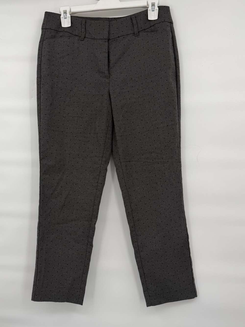 Loft outlet modern skinny charcoal black pointe dot slacks pants